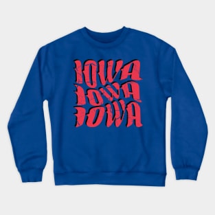 IOWA Vintage Typography Design Crewneck Sweatshirt